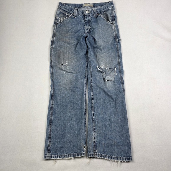Lee Other - Vintage Y2k Lee Carpenter Jeans Mens 32x32 Blue Distressed Thrashed Skater